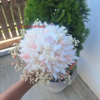 Buchet mireasă „Lagurus și Floarea miresei”