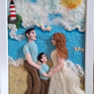 Tablou personalizat de familie din lână împâslită