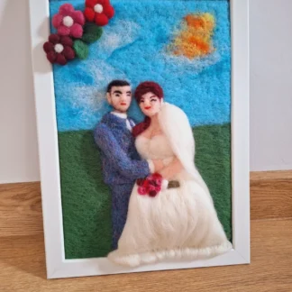 Tablou personalizat din lână cu portret de cuplu