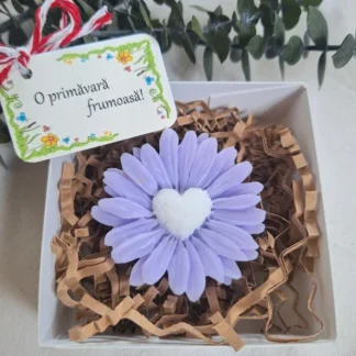 Mărțișor parfumat cu săpun margareta în cutie albă